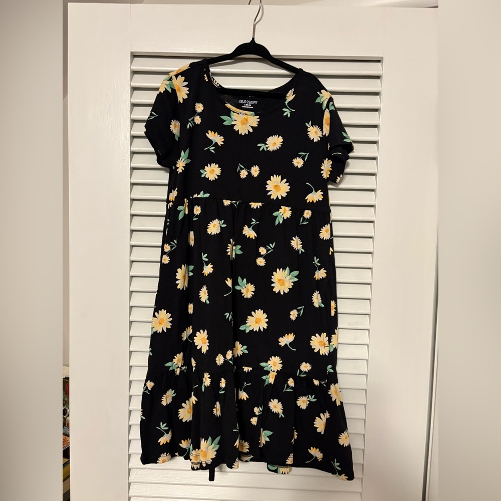 Floral Black Kids Dress